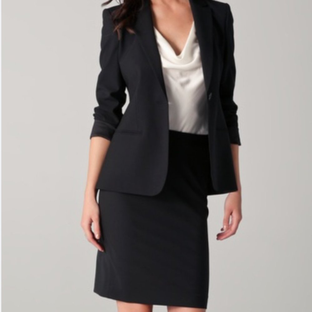 THEORY Black Skirt Suit Size 4